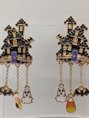 NWOT Baublebar Haunted House Earrings